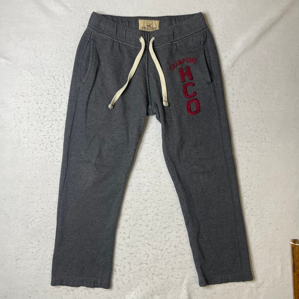 Hollister‎ Sweatpants Womens XS Gray Champions HCO Graphic Drawstring Joggers